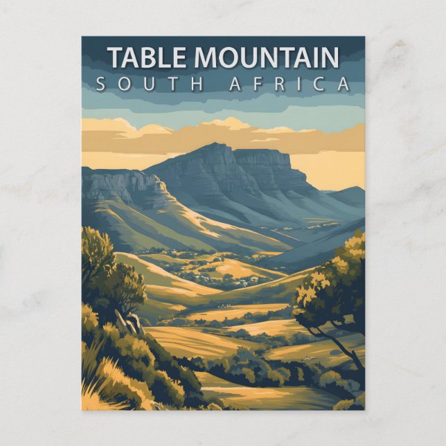 Table Mountain South Africa Vintage Postcard (Front)