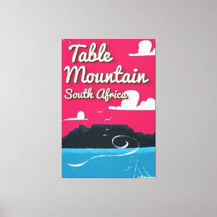 Table Mountain South Africa Vintage travel poster Canvas Print