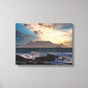 Table mountain sunset landscape canvas print