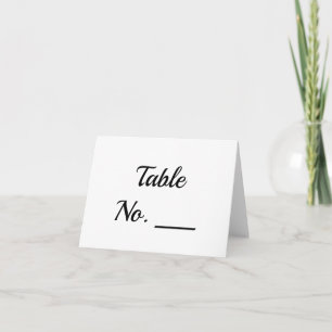 Table No. Each Individual Note Card