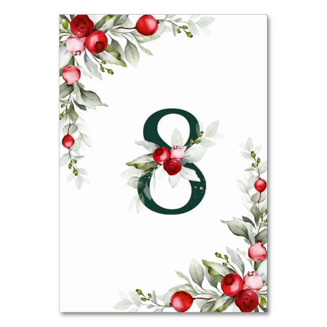 Table Noel Botanique Tableau 8 Mariage Numéro de tableau (Dos)