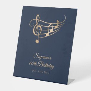 Table Notes de musique or d'anniversaire Elegant signe d