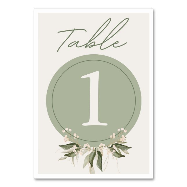 Table Number  (Front)