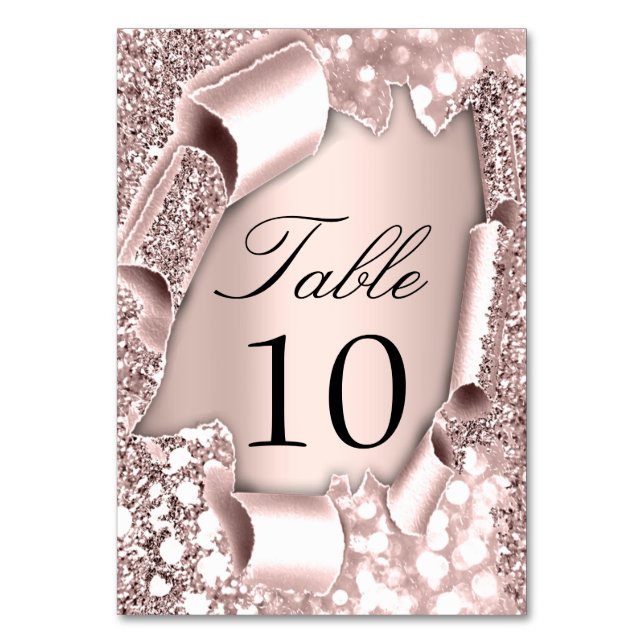 Table Number 10 Simply Rose 3D Royal Frame (Front)