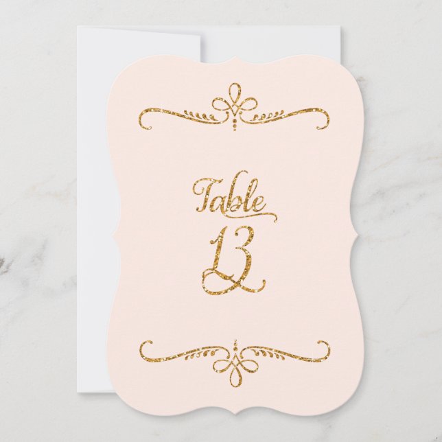 Table Number 13, Fancy Script Lettering Receptions (Front)