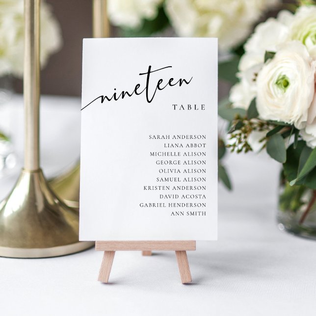 Table Number 19 Nineteen Seating Chart Card (Creator Uploaded)