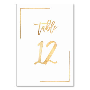 Table Number 1+ Faux Gold Foil DIY