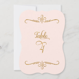 Table Number 4, Fancy Script Lettering Receptions
