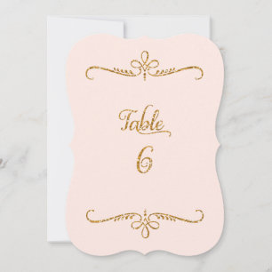 Table Number 6, Fancy Script Lettering Receptions