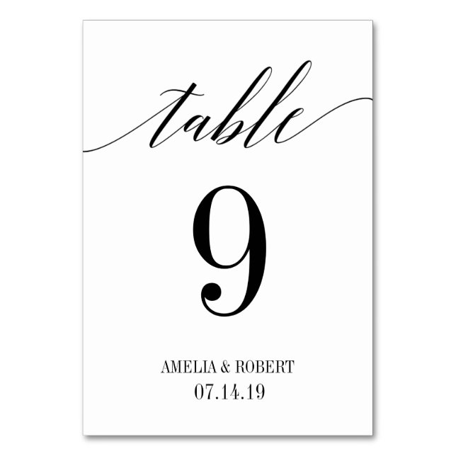 Table Number Card (Front)