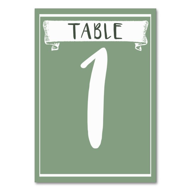 Table Number Card - 1 (Front)