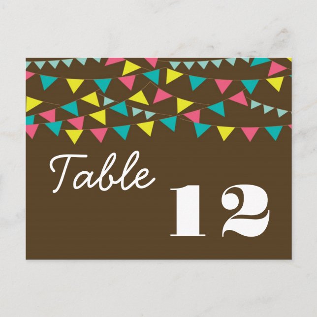 Table Number Card Love Lovers Bikes Bicycle Carniv (Front)