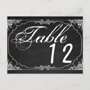 Table Number Card Modern Chalkboard Vintage Victor