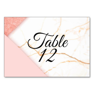 Table Number Card Modern Marble