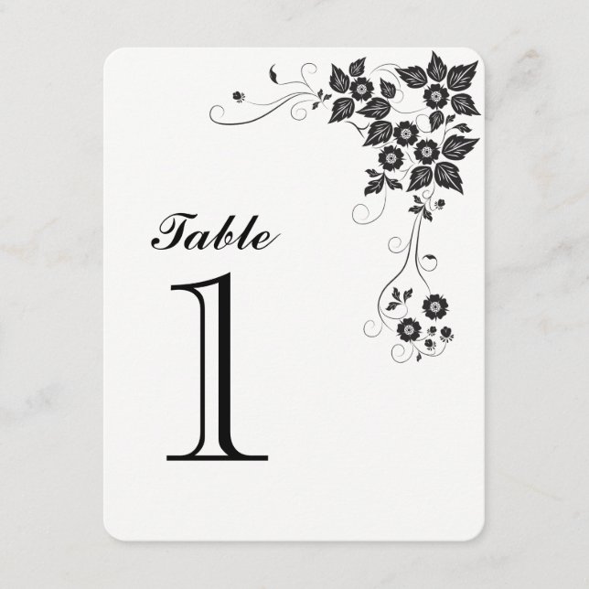 Table Number Card Number 1 (Front)