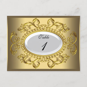 Table Number Cards Royal White Gold