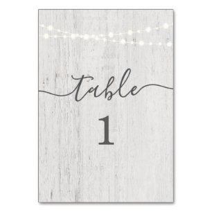 Table Number Cards   Rustic Romantic