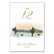 Table Number | Desert Sunset Watercolor