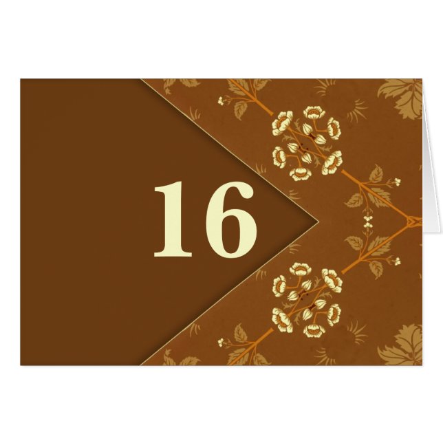 table number elegant retro style note card (Front Horizontal)