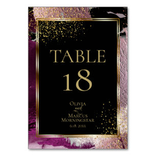 TABLE NUMBER   Gold Black and Cassis Metallic