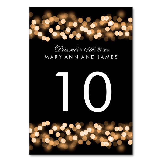 Table Number Gold Hollywood Glam (Front)