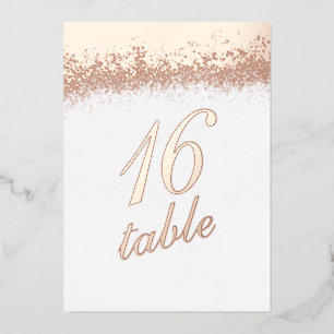 Table Number Gold Pressed Glitter Foil Invitation