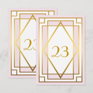 Table Number,Great Gatsby,elegant,chic,white pink Invitation