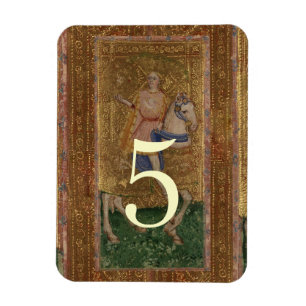 Table Number Knight  Medieval Renaissance wedding Magnet