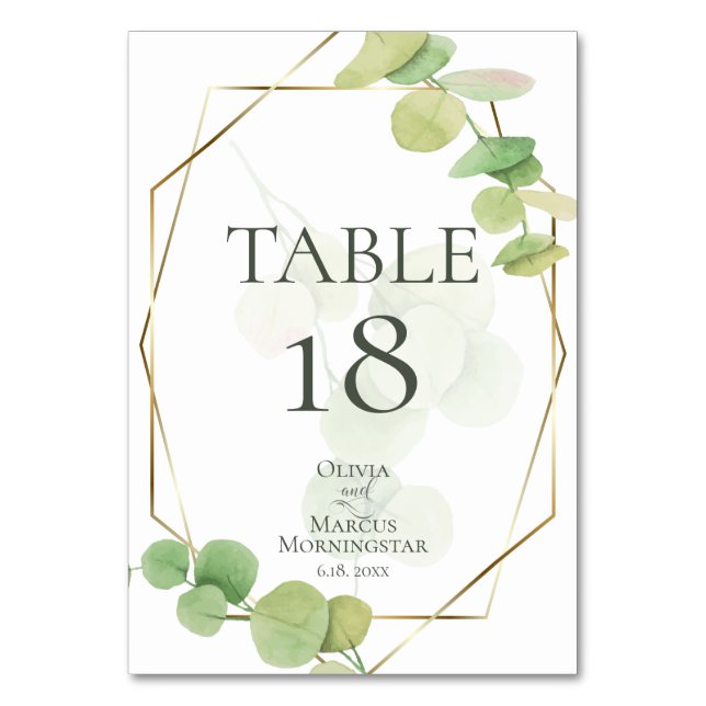 TABLE NUMBER | Modern Springtime Eucalyptus (Front)