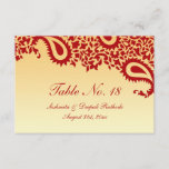 Table Number Paisley Wedding Flat Card<br><div class="desc">This is the matching "Table Numbesr" card of the red elegant Indian style wedding card. All you have to do is change the texts. You can make the texts bigger or smaller by clicking on "Customize it".
((( Here is the whole matching set )))





































 ((( for your convenience )))</div>