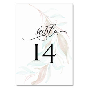 TABLE NUMBER   Pastel Watercolor Wispy Foliage