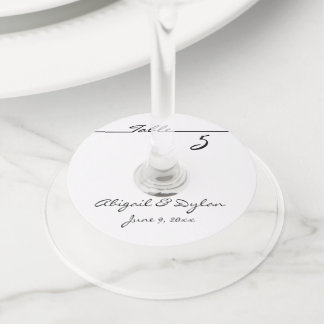 "Table Number" Personalized Wine Glass Tags