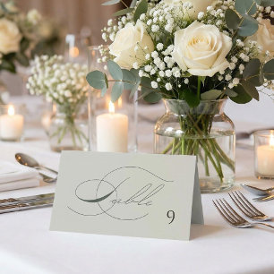 Table Number Place Card