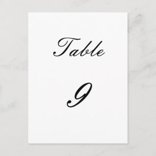 Table Number Postcard