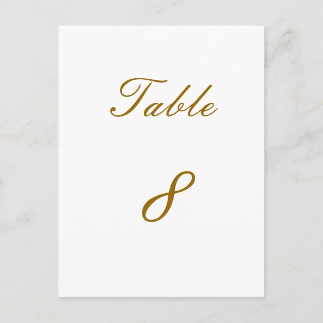Table Number Postcard (Front)