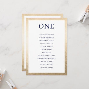 TABLE NUMBER Seating Chart simple serif black gold