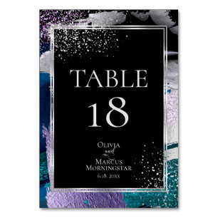 TABLE NUMBER Silver Metallic Teal Lilac