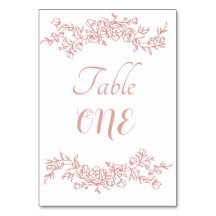 Table Number Simple Minimalist