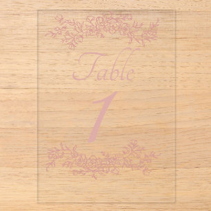 Table Number Simple Minimalist Clear