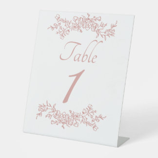 Table Number Simple Minimalist  Pedestal Sign