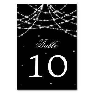 Table Number Sparkling String Black