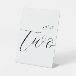 Table Number Two  Pedestal Sign