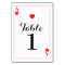 Table Number Wedding Ace of Hearts Playing Cards