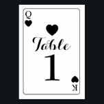 Table Number Wedding K Q Ace Hearts Playing Cards<br><div class="desc">Change the card to King,  Queen,  Ace etc. Hearts Playing Cards Table Numbers for your next event,  change each number to suit your event size.
Matching items available in my store!</div>