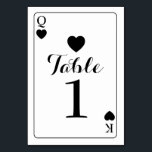 Table Number Wedding K Q Ace Hearts Playing Cards<br><div class="desc">Change the card to King,  Queen,  Ace etc. Hearts Playing Cards Table Numbers for your next event,  change each number to suit your event size.
Matching items available in my store!</div>