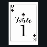 Table Number Wedding K Q Ace Spades Playing Cards<br><div class="desc">Change the card to King,  Queen,  Ace etc. Spades Playing Cards Table Numbers for your next event,  change each number to suit your event size.
Matching items available in my store!</div>