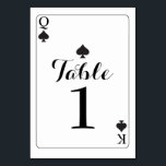 Table Number Wedding K Q Ace Spades Playing Cards<br><div class="desc">Change the card to King,  Queen,  Ace etc. Spades Playing Cards Table Numbers for your next event,  change each number to suit your event size.
Matching items available in my store!</div>