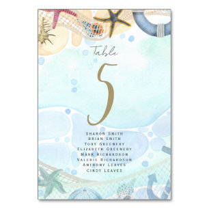 Table Number With Names beach Coastal Nautical