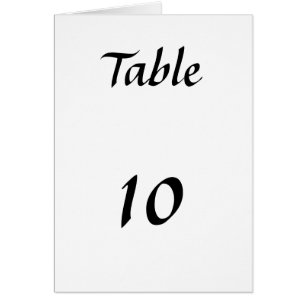 Table Numbers
