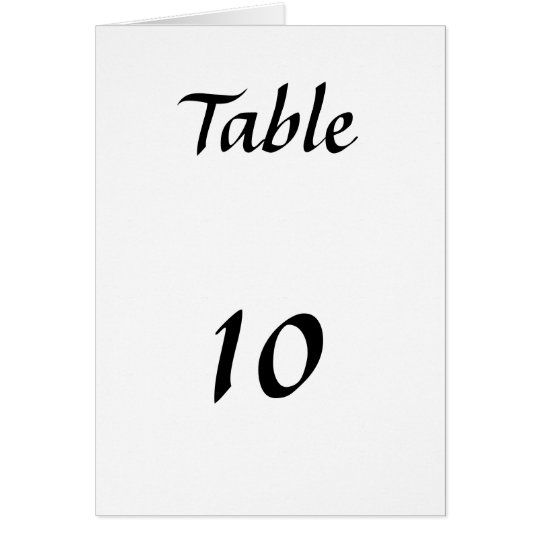 Table Numbers